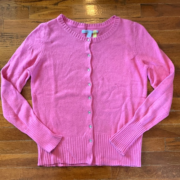 Old Navy Pink Cardigan with Rhinestone Buttons - Small - Picture 2 of 6